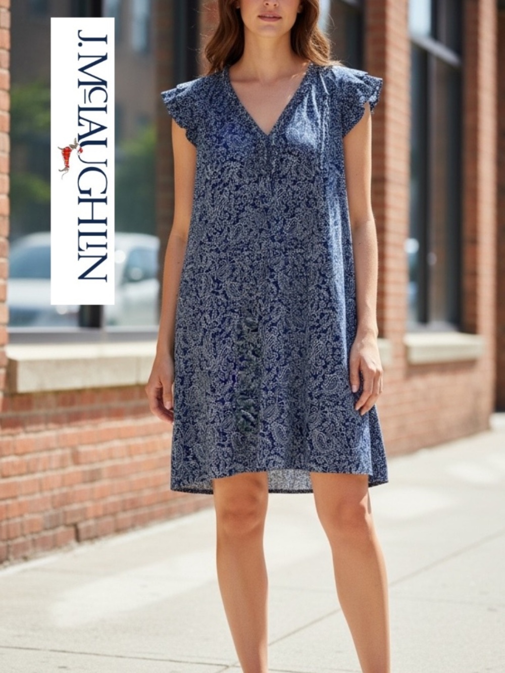 J.McLaughlin Ottilie navy/white dress,M, CB2696